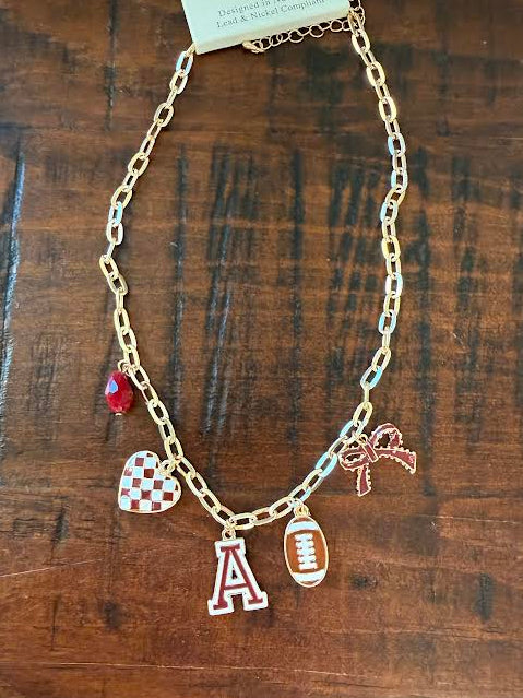 Game Day Necklace - Aggies & Heart