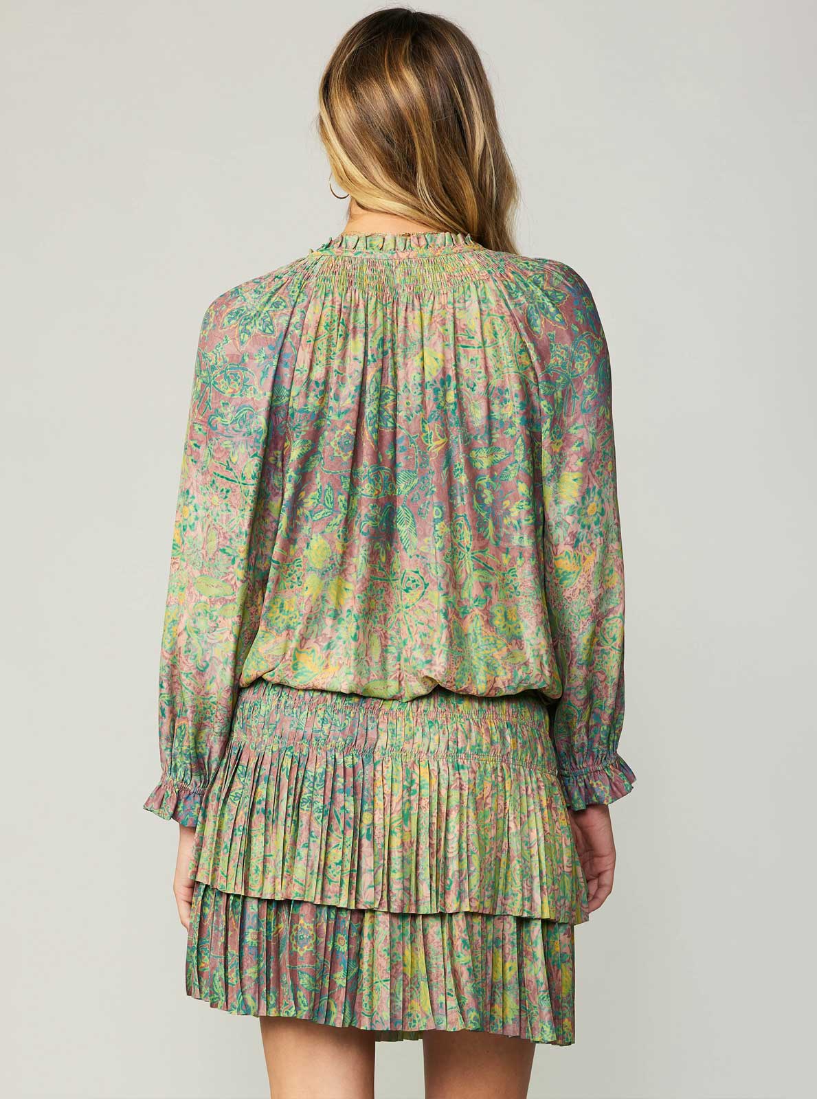 Andrea Abstract Pleated Mini Dress