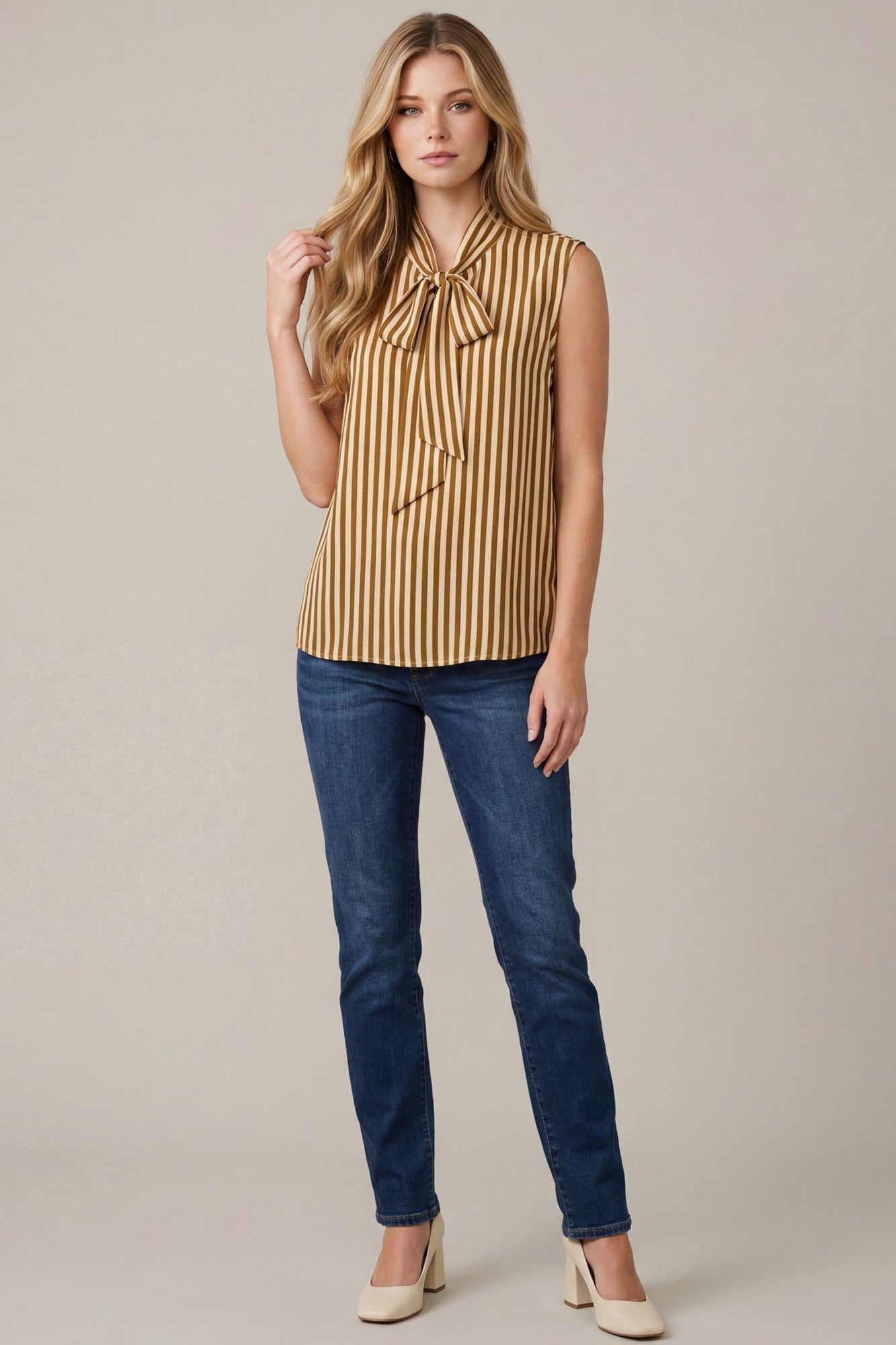 Jackie Brown Striped Sleeveless Top