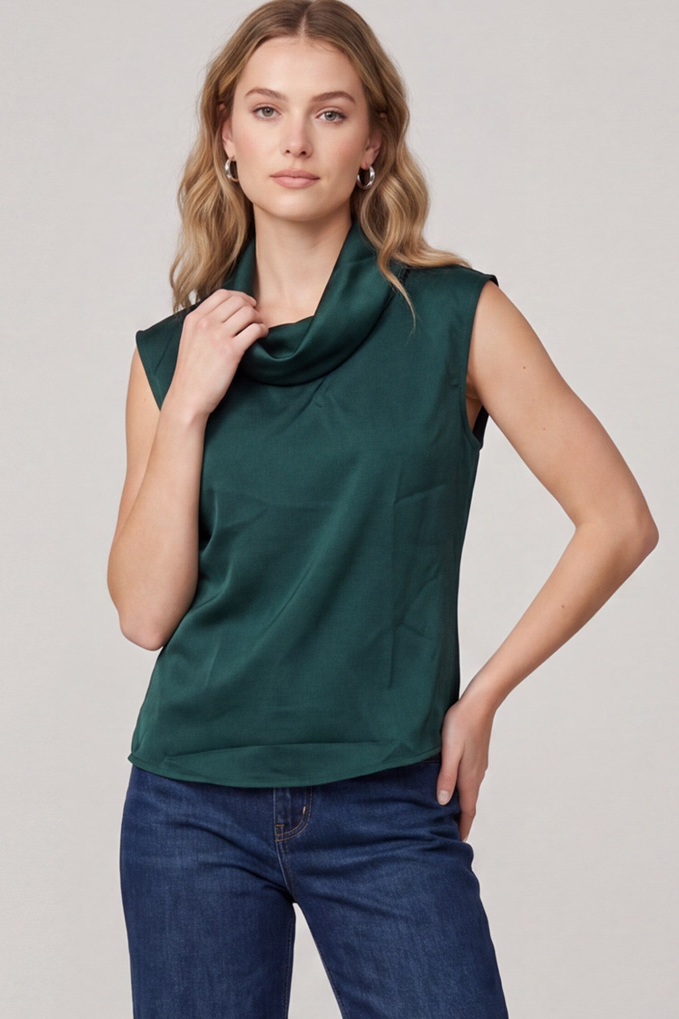 Breanna Sleeveless Satin Top