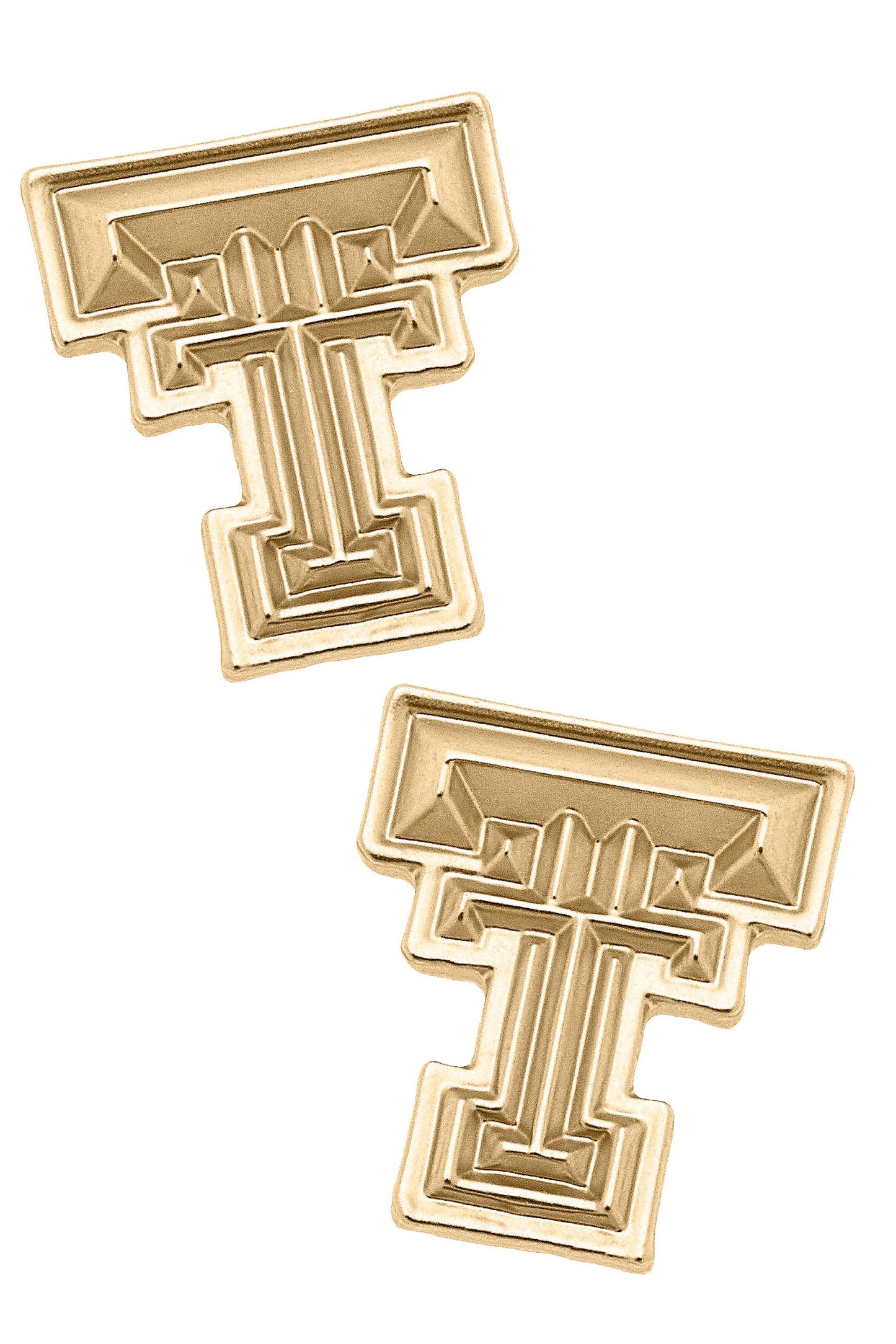 Texas Tech University Logo 24K Gold Plated Stud Earrings