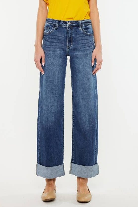 HIGH RISE WIDE LEG JEANS-KC20083M