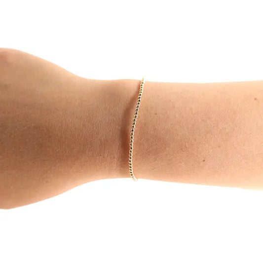 2MM Gold Beaded Bracelet