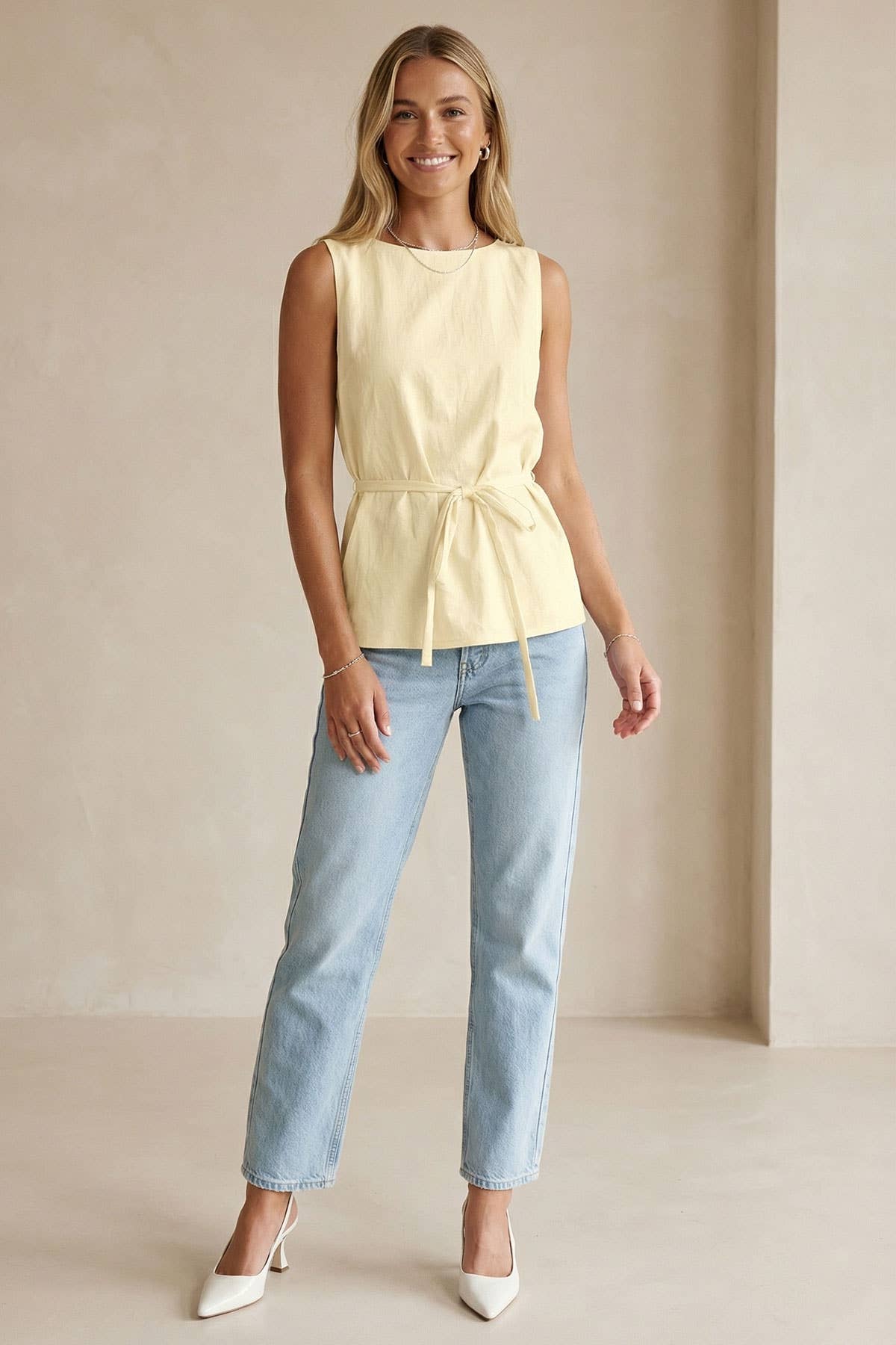 Sleeveless Cinched Tunic Top