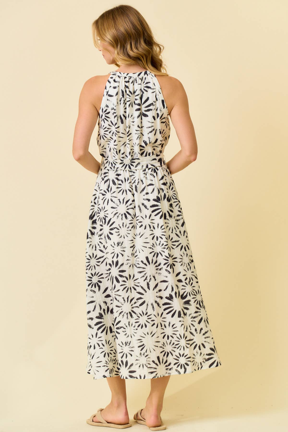 Ana Floral Halter Midi Dress