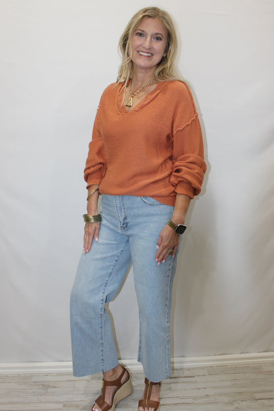 Aberdeen Ankle Crop High Rise Jeans, Light Indigo Worn