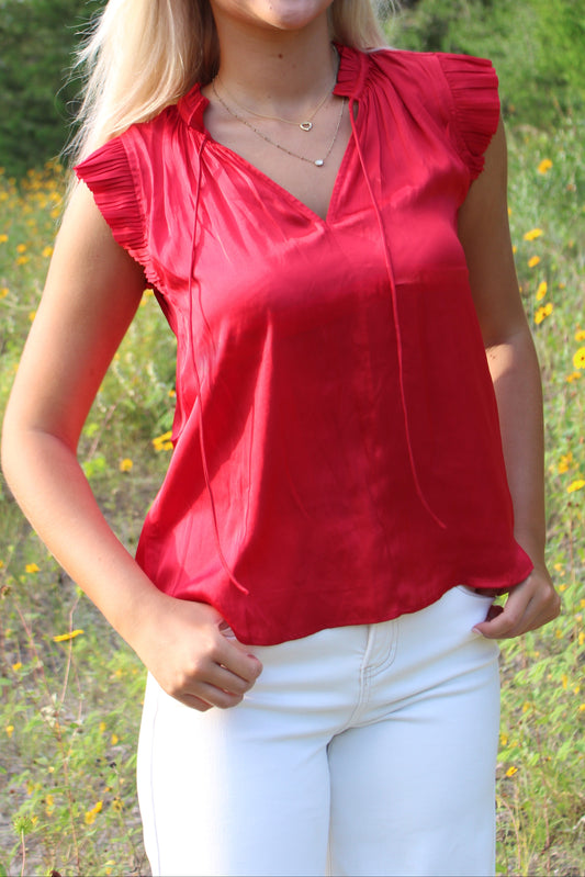 Margot Pleated Sleeve Bouse