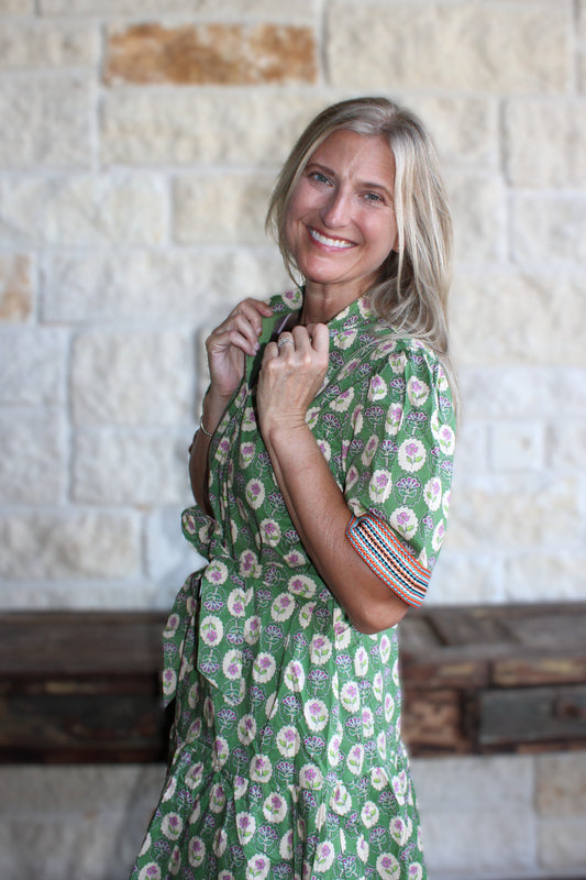 Olive Floral Mini Dress