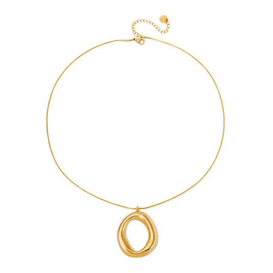 Camille Open Circle Statement Necklace - Gold