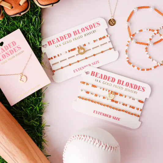 Burnt Orange and White Sprinkle Bracelet