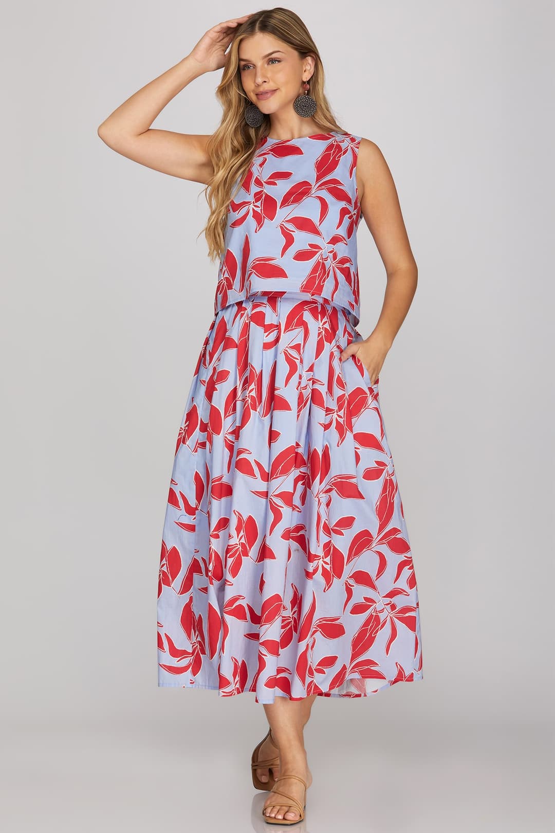 Savannah Back Button Down Printed Top