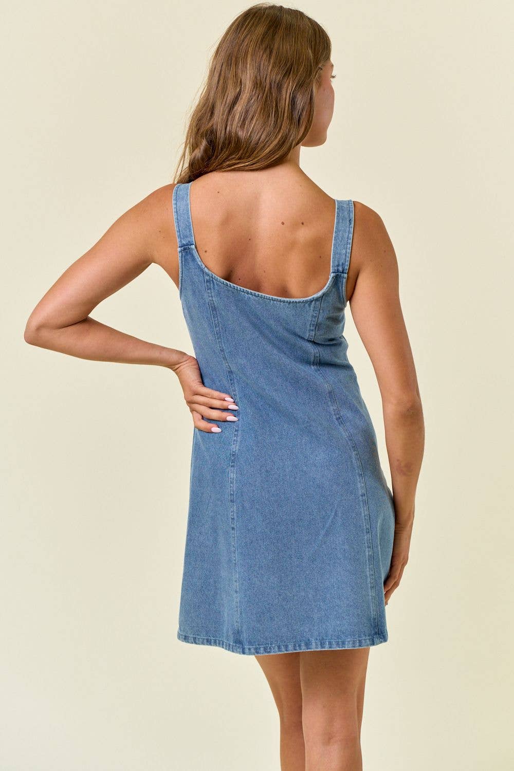 Reese Front Zip Denim Mini Dress