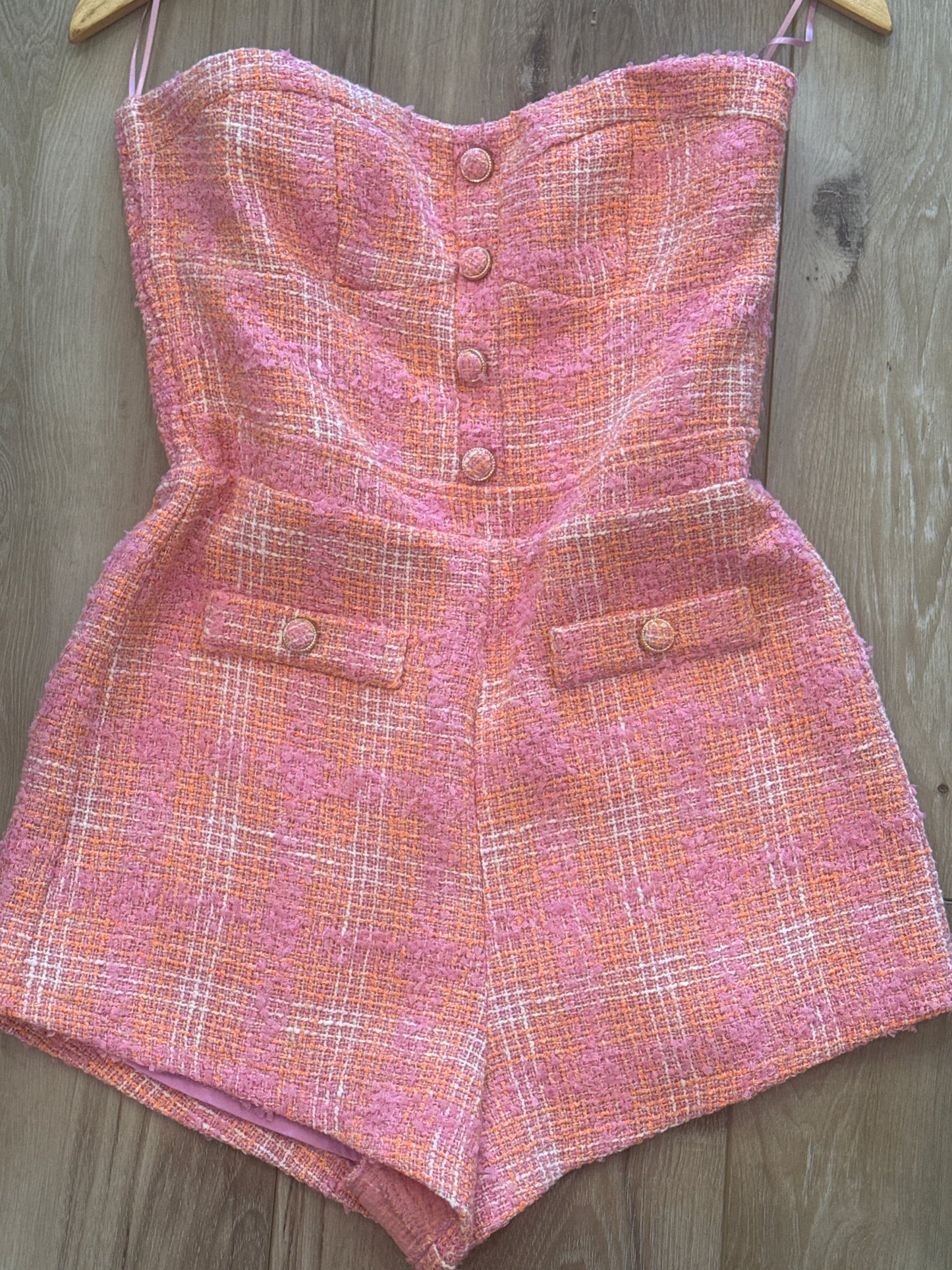 Line & Dot Sleeveless Romper