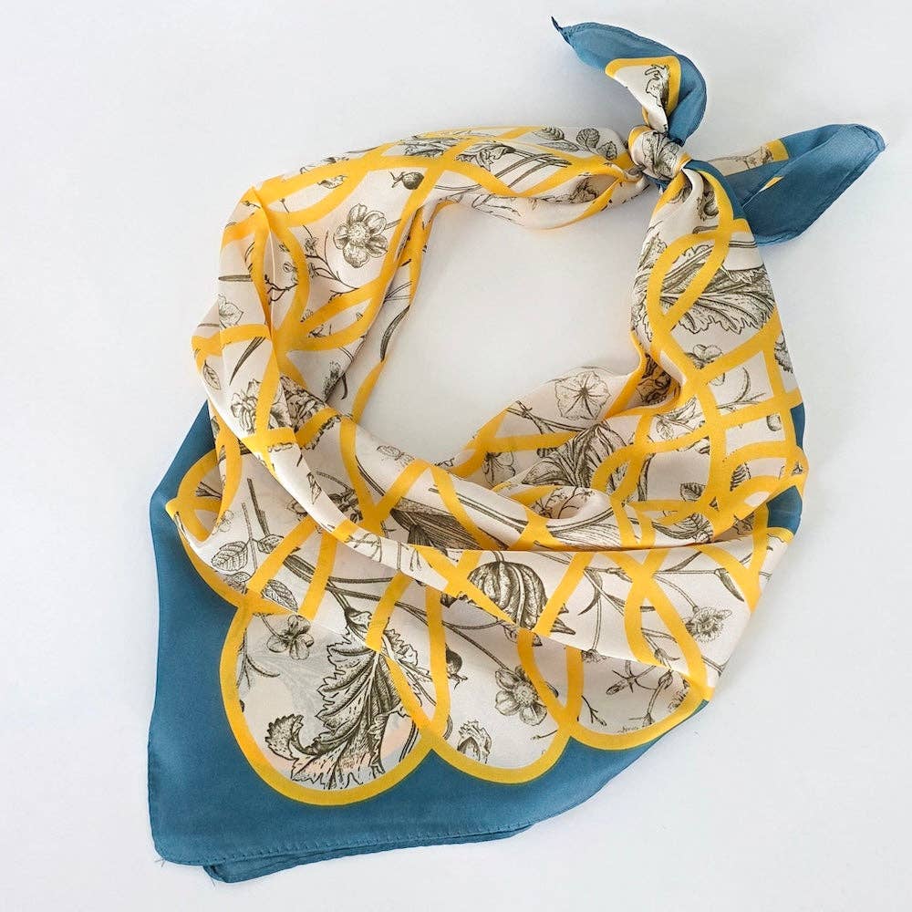 Doris Geometric Floral Square Scarf