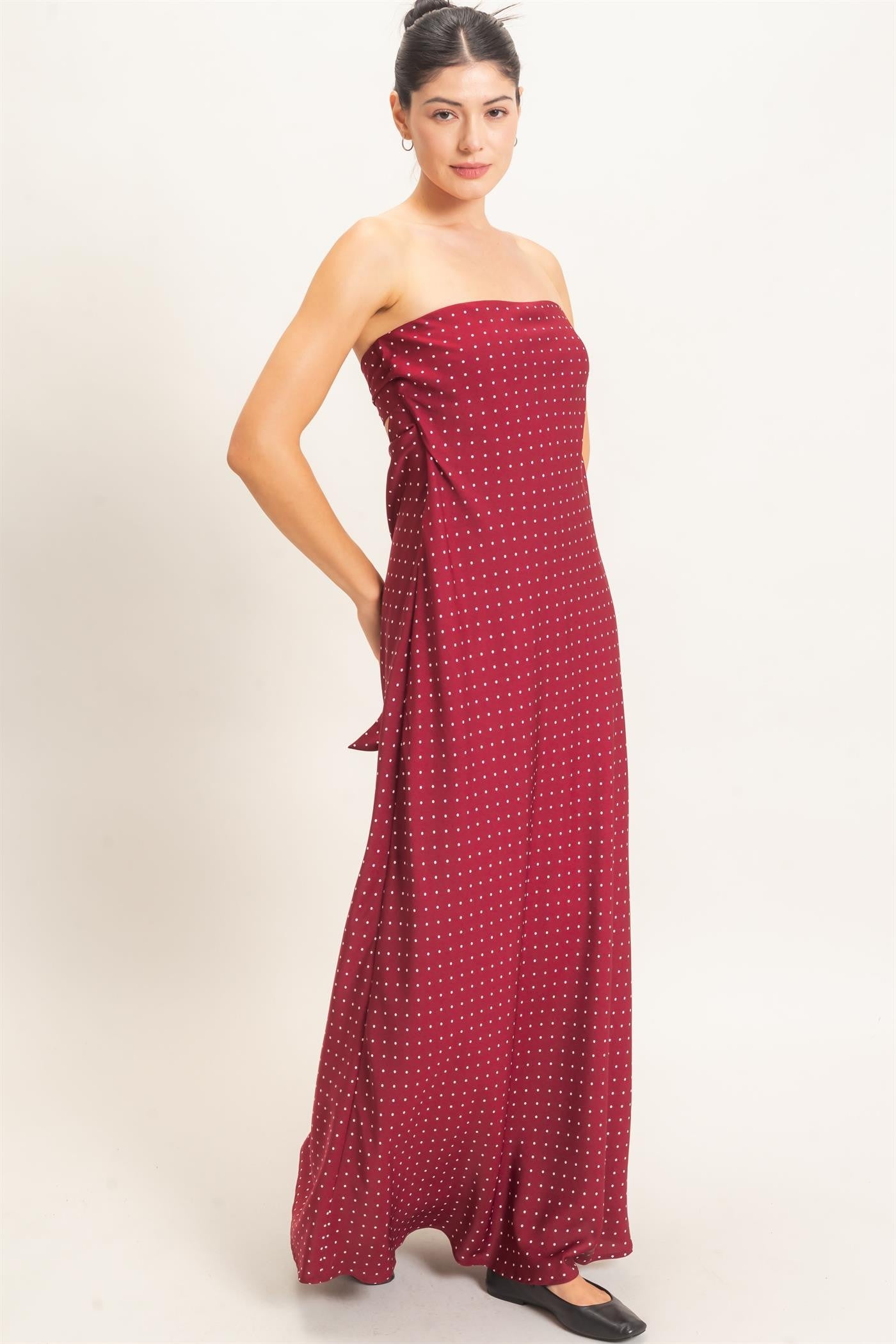 Candi Strapless Polka Dot Maxi Dress