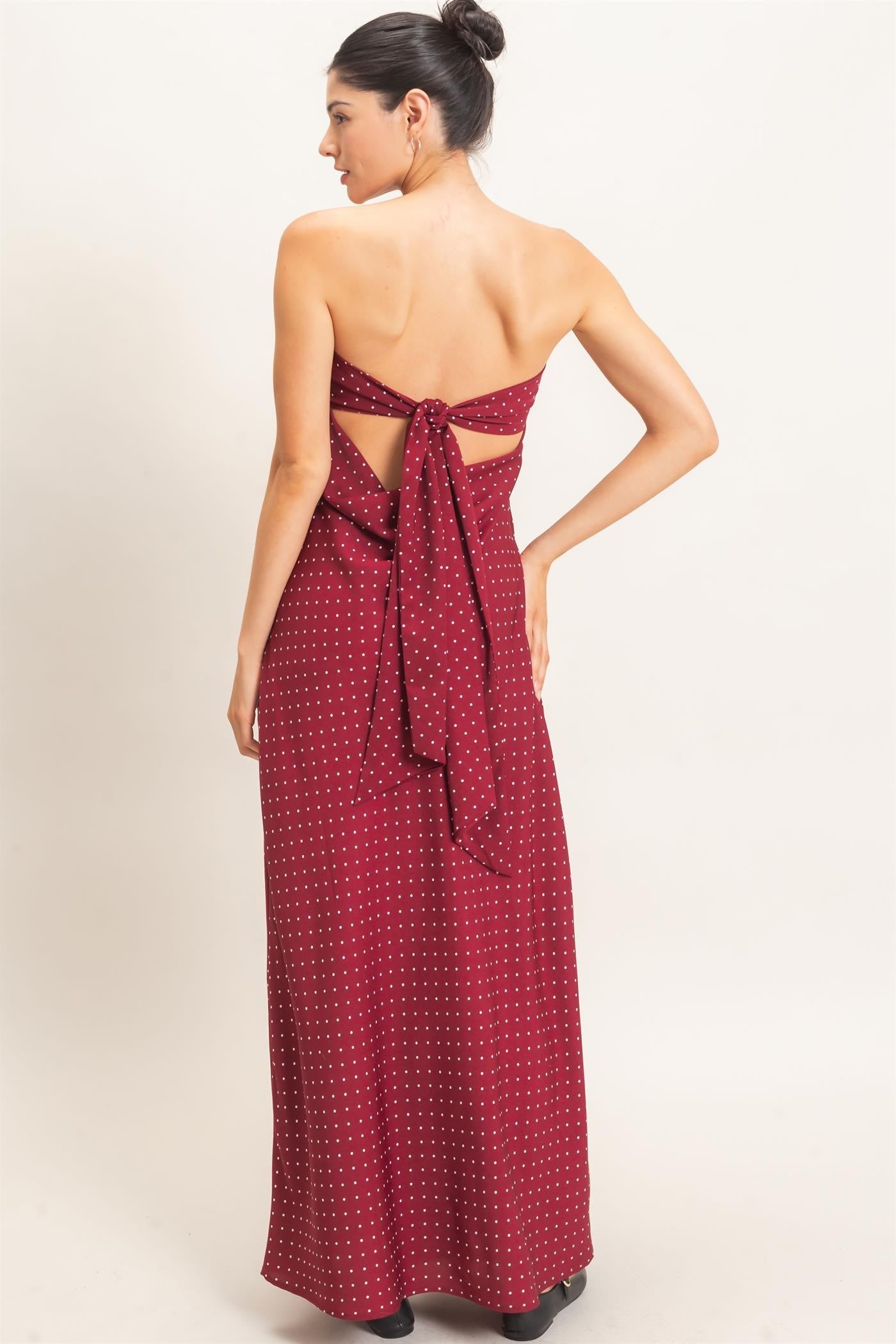 Candi Strapless Polka Dot Maxi Dress