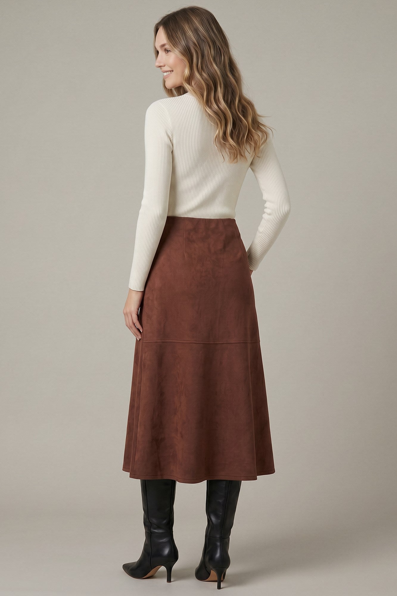 Mae Brown Suede Skirt