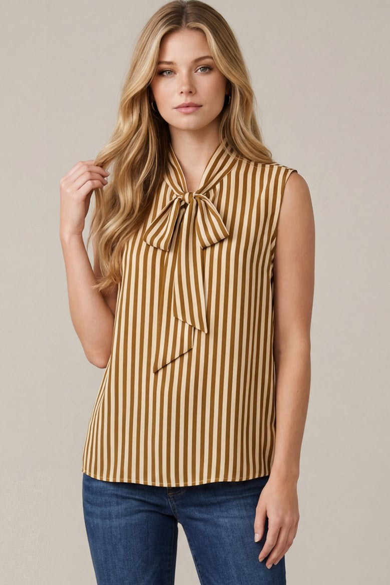 Jackie Brown Striped Sleeveless Top