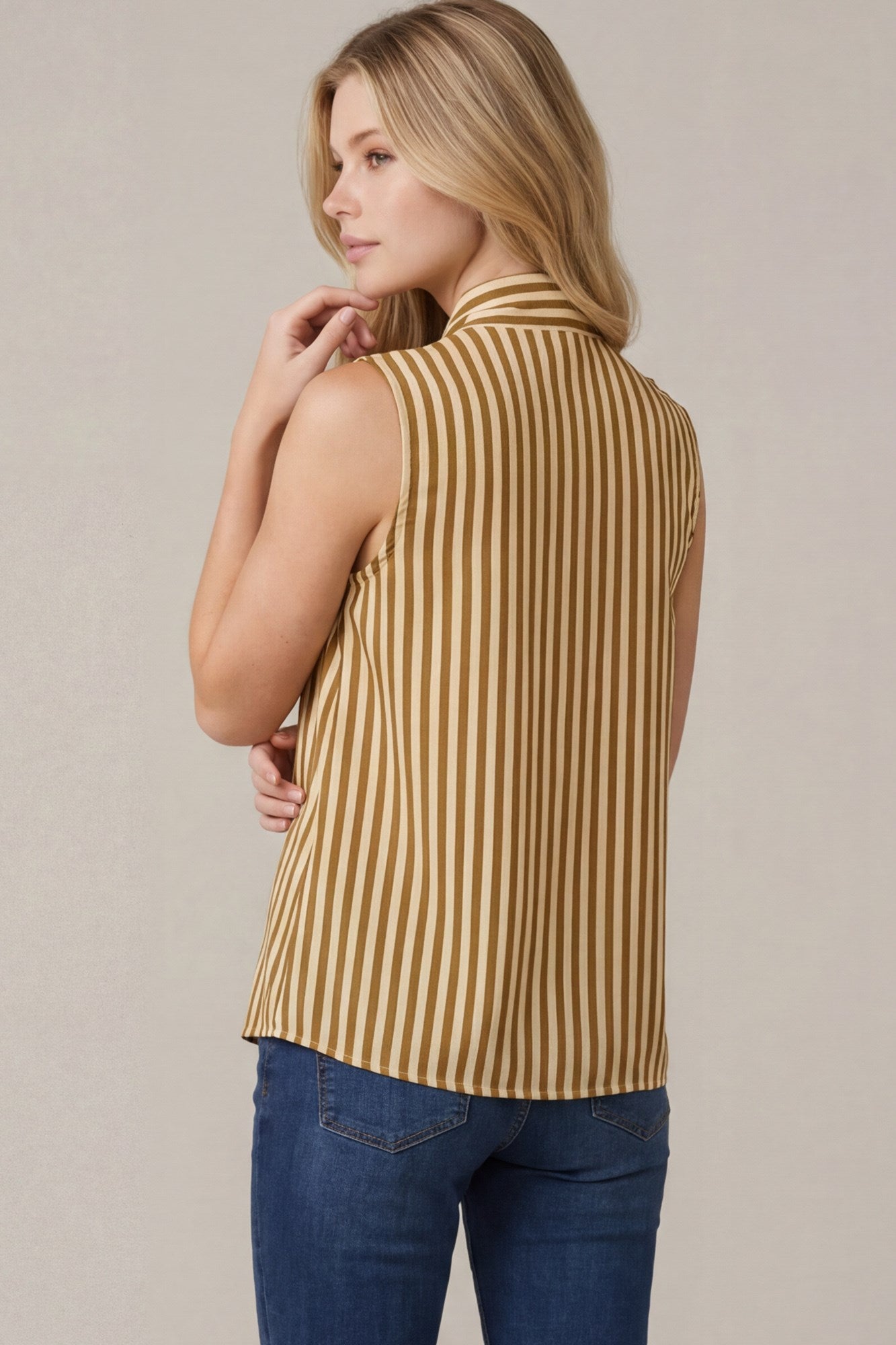 Jackie Brown Striped Sleeveless Top