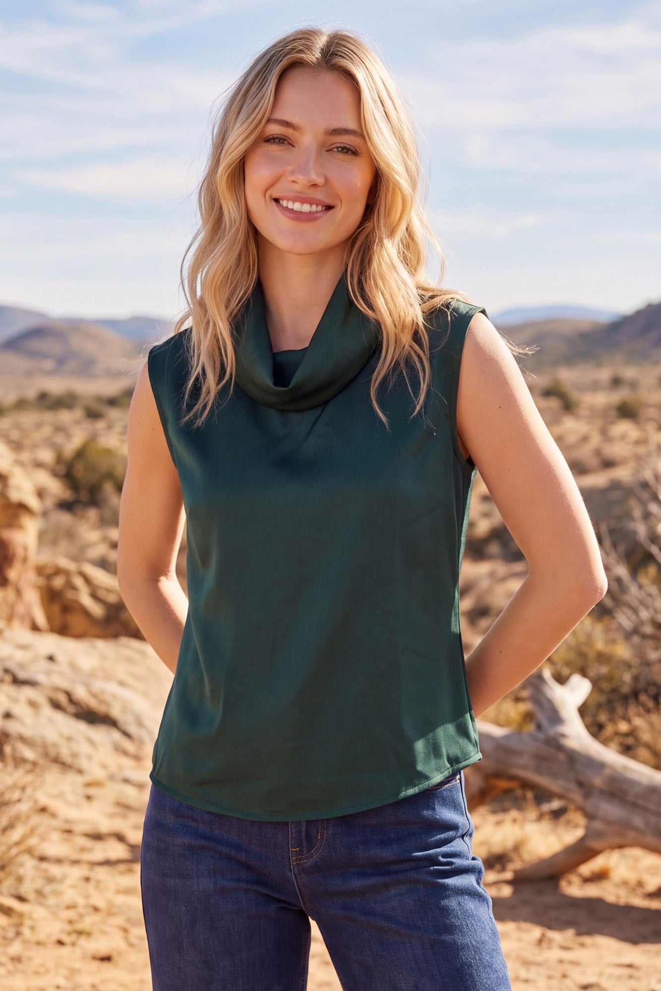 Breanna Sleeveless Satin Top