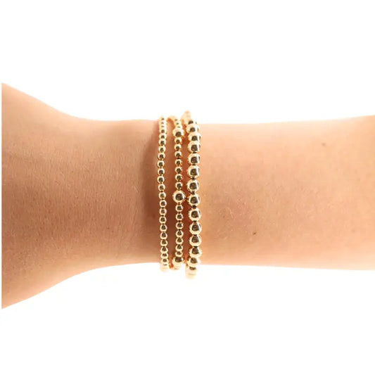 5MM Gold Beaded Bracelet