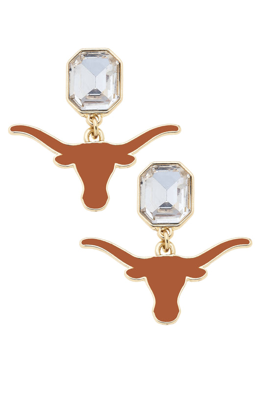 Texas Longhorns Rhinestone Earrings