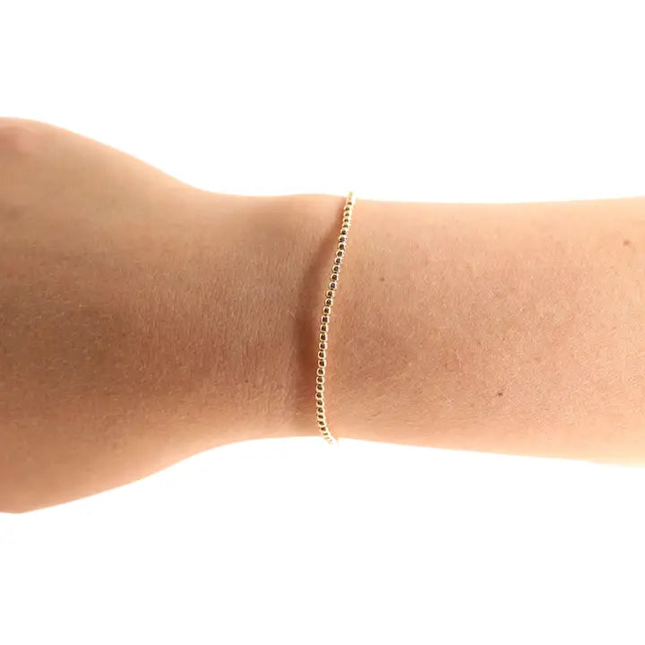 2MM Gold Beaded Bracelet