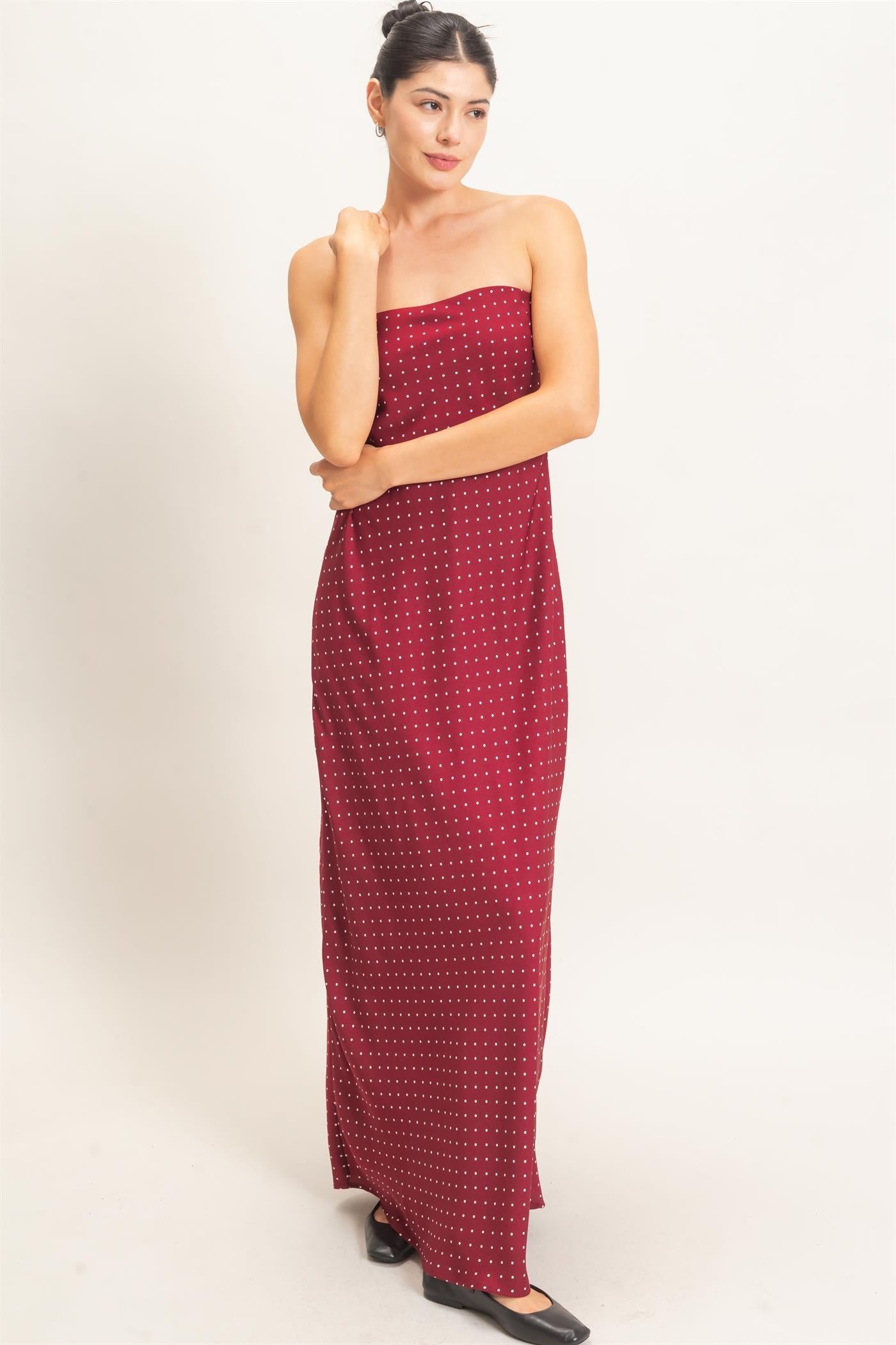 Candi Strapless Polka Dot Maxi Dress