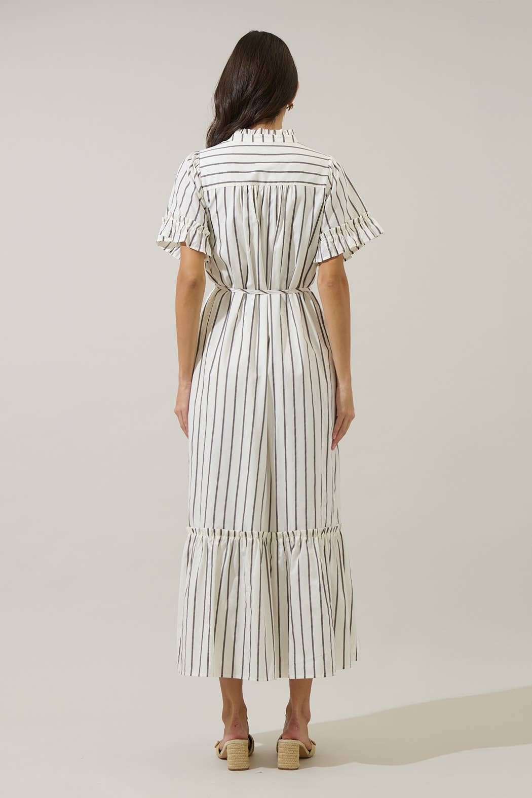 Carrie Striped Button Up Midi Dress