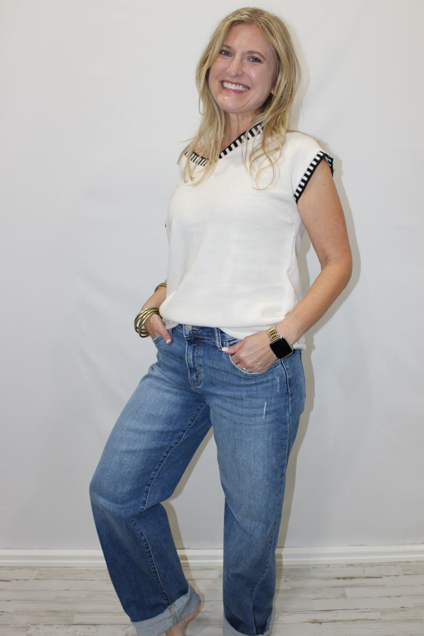 HIGH RISE WIDE LEG JEANS-KC20083M