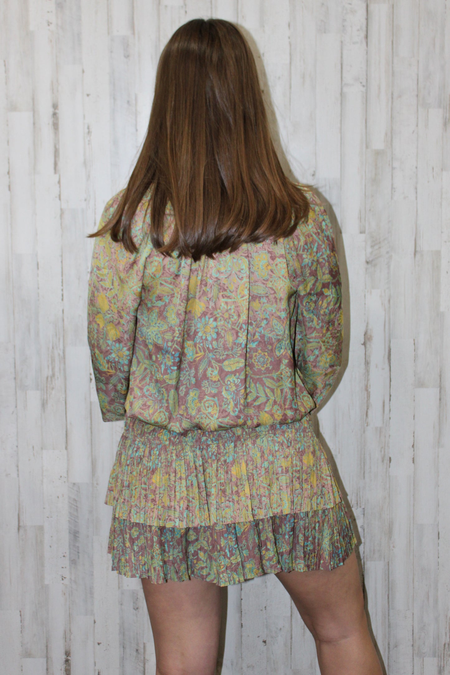 Andrea Abstract Pleated Mini Dress