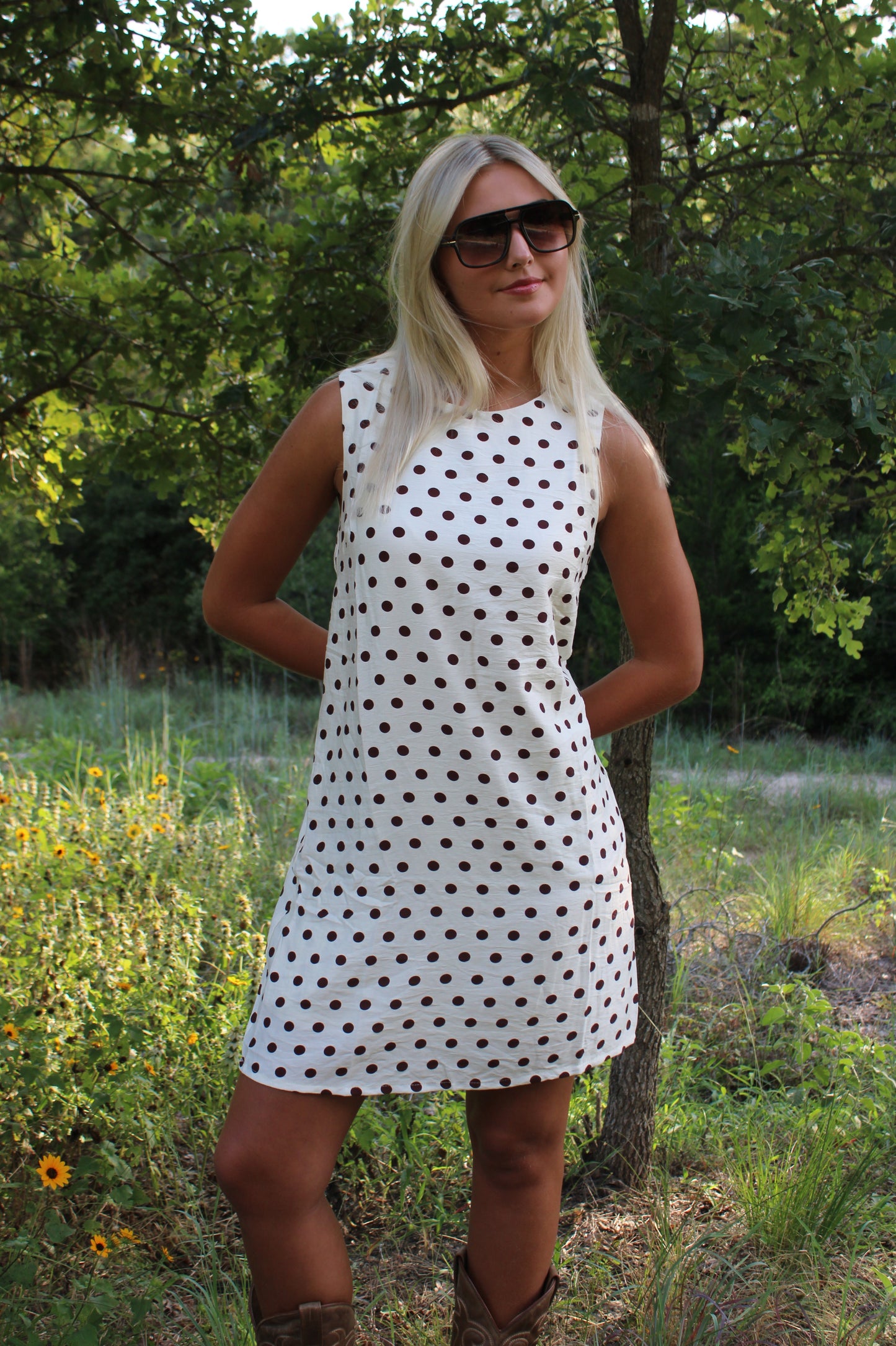 Ella Sleeveless Polka Dot Mini Dress