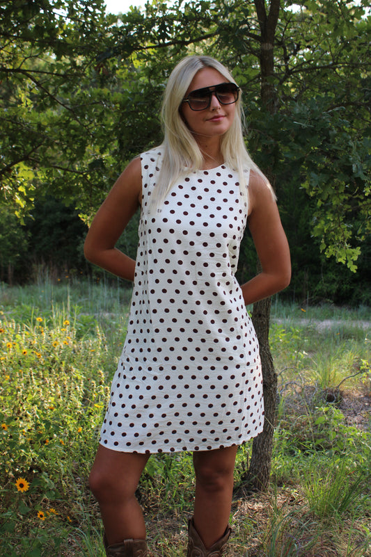 Ella Sleeveless Polka Dot Mini Dress