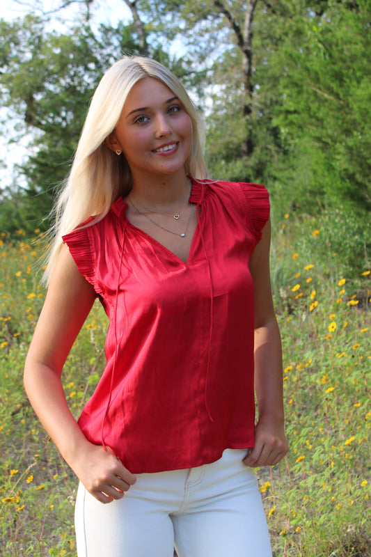 Margot Pleated Sleeve Bouse