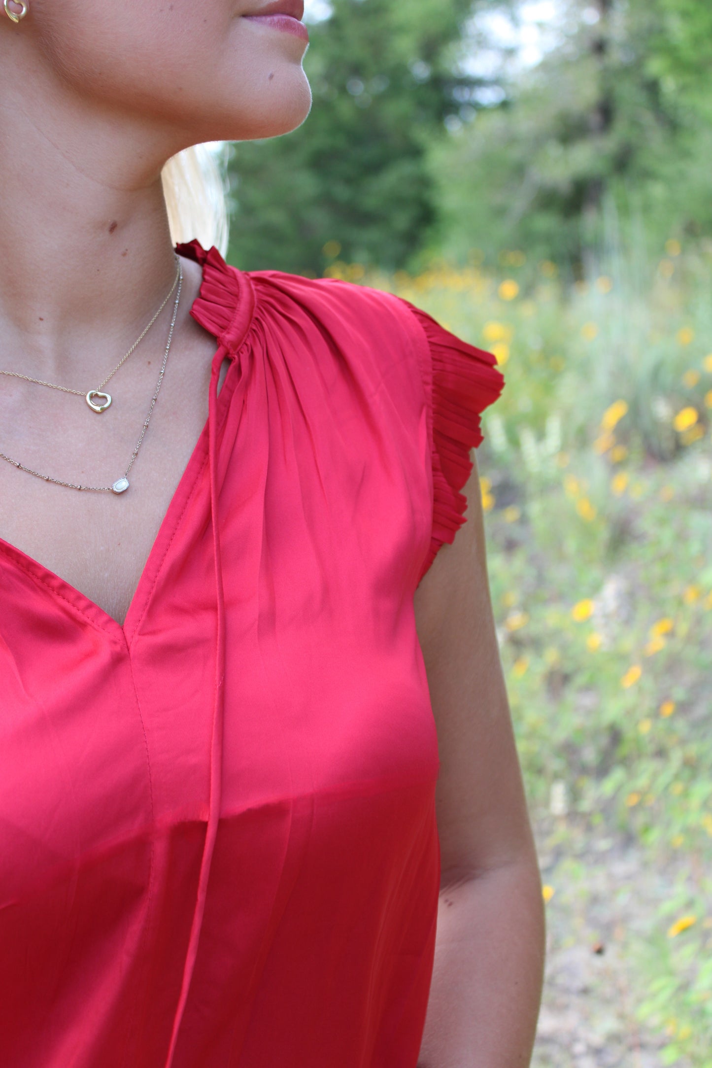 Margot Pleated Sleeve Bouse