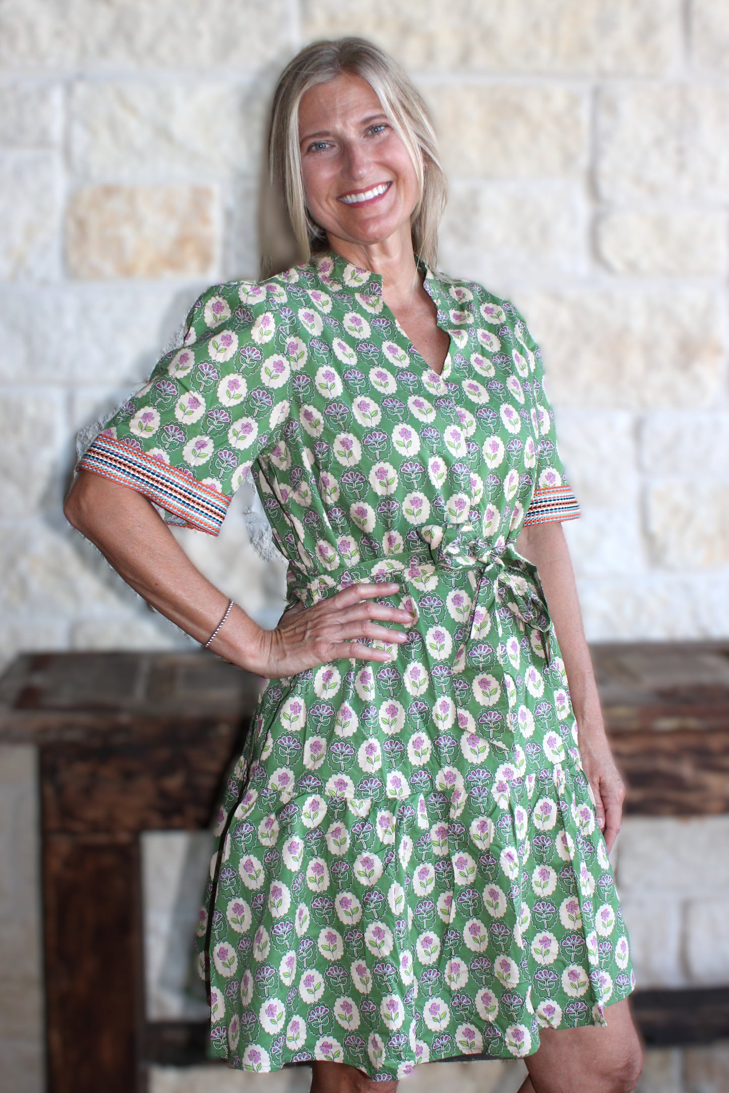 Olive Floral Mini Dress