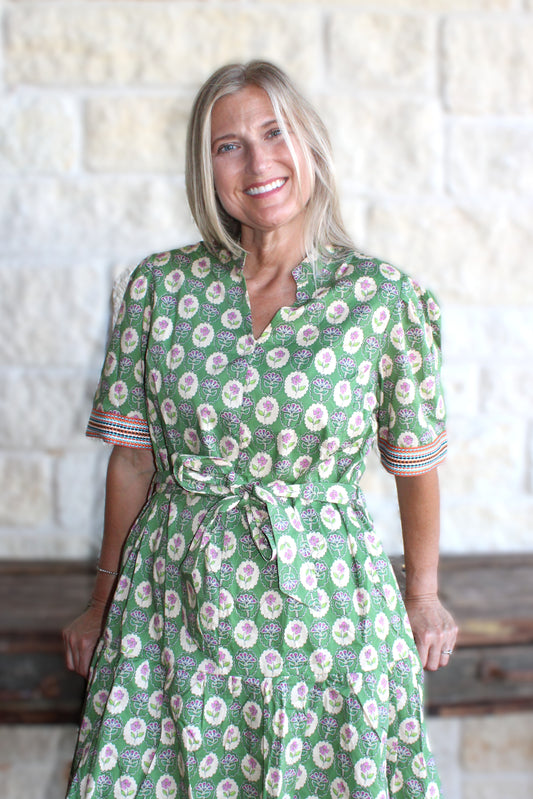 Olive Floral Mini Dress