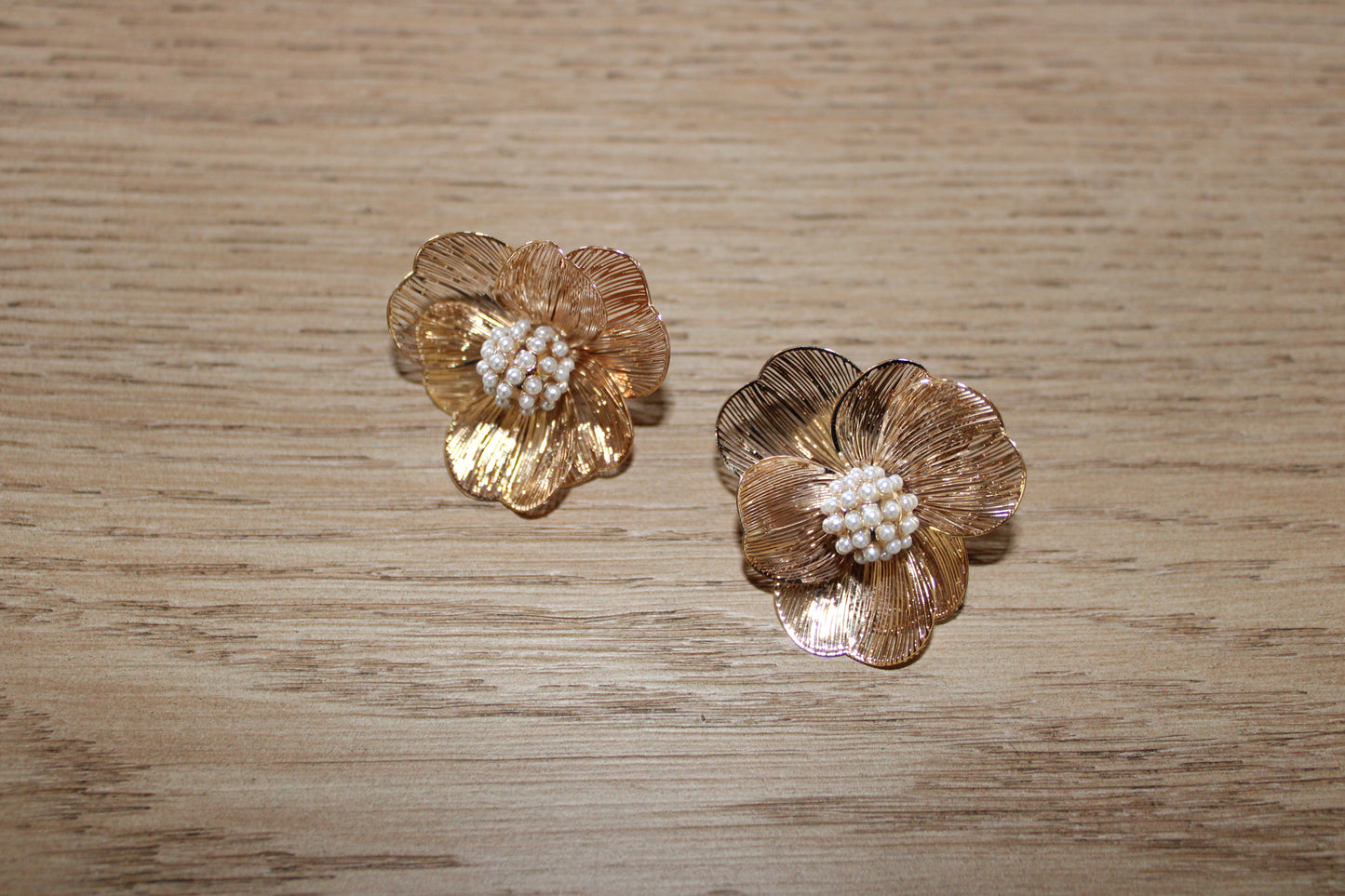 Gold Flower Stud Earrings