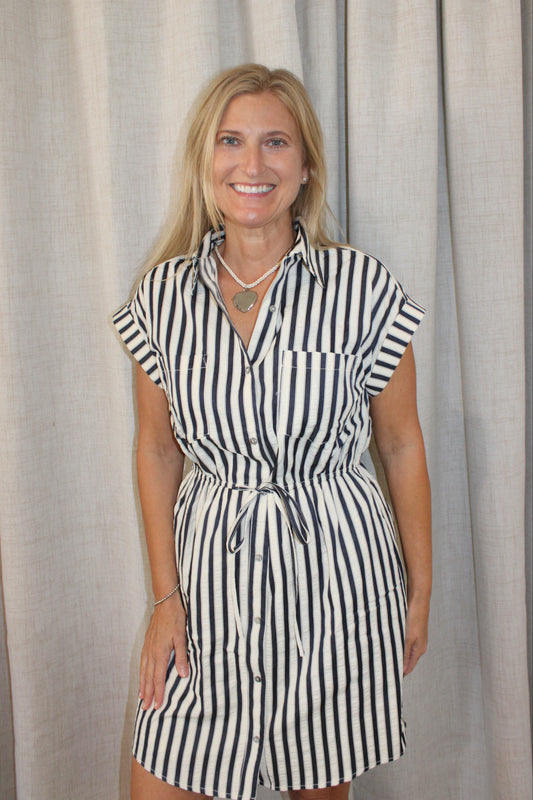 Alecia Casual Stripe Mini Dress