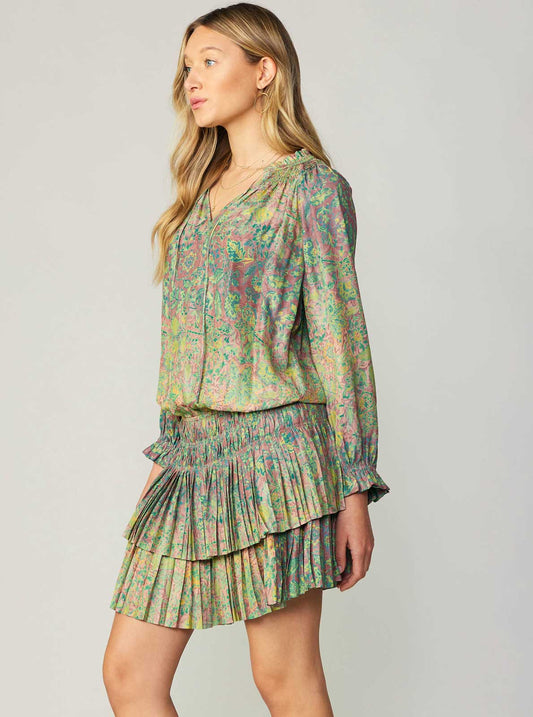 Andrea Abstract Pleated Mini Dress