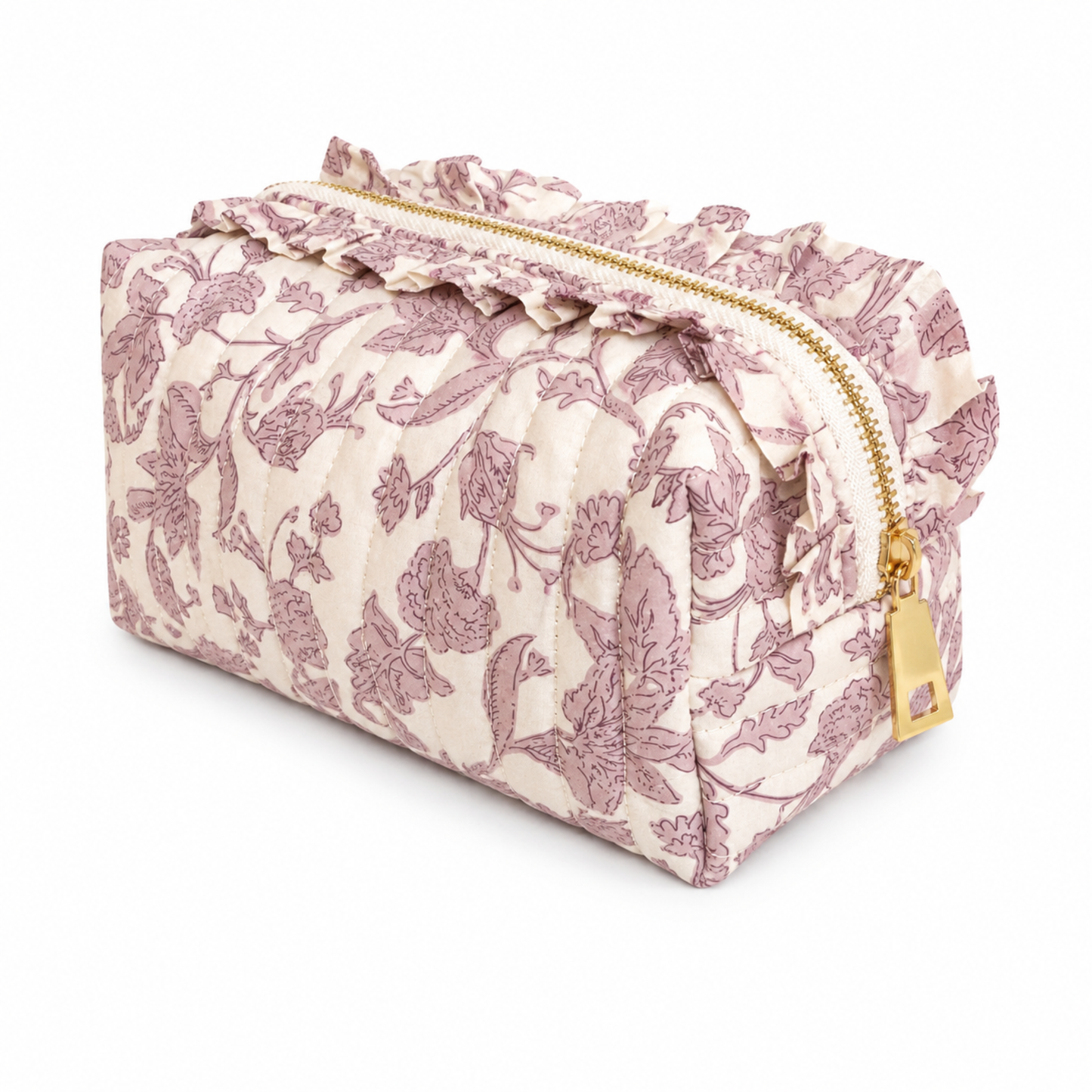 Frannie French Toile Ruffle Cosmetic Case