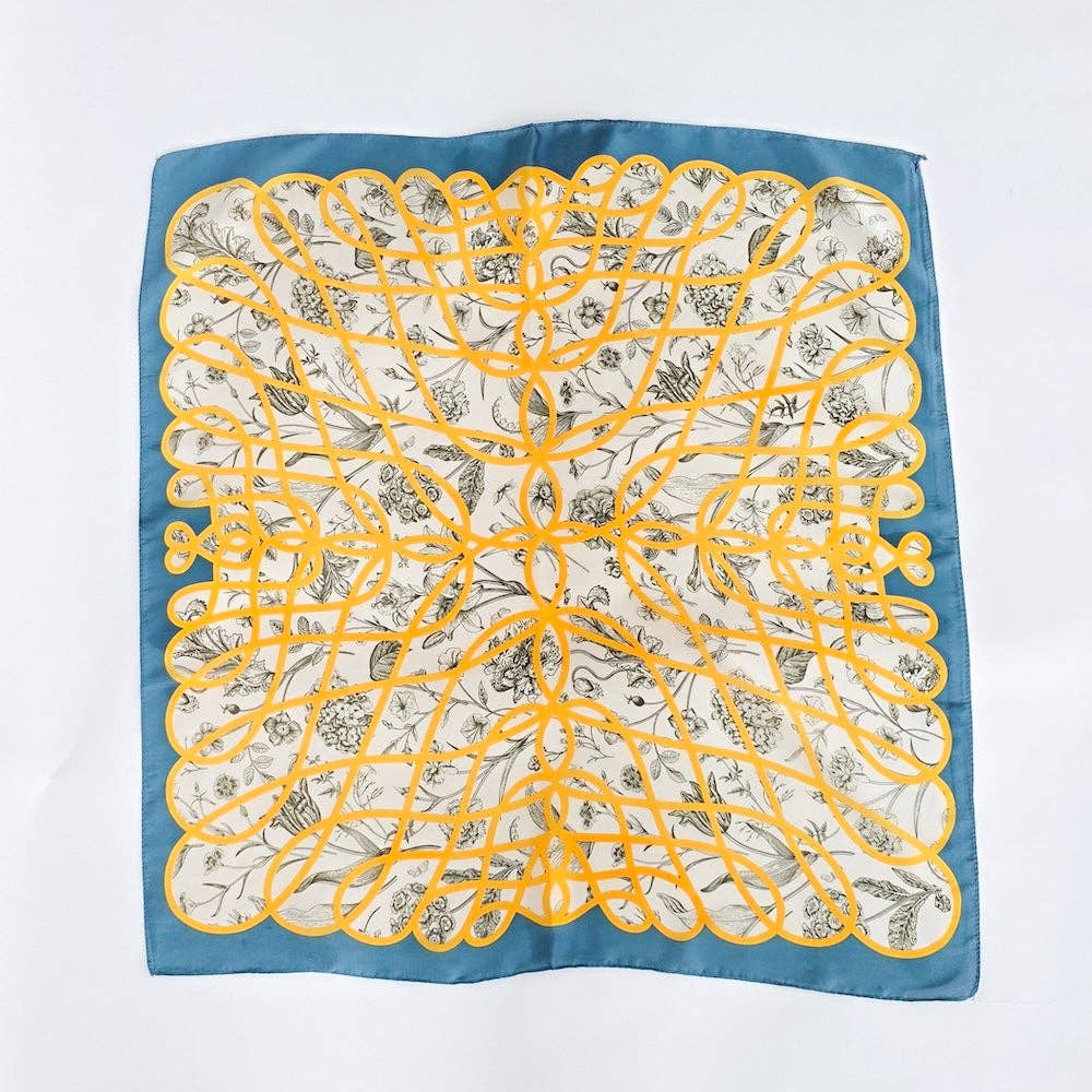 Doris Geometric Floral Square Scarf