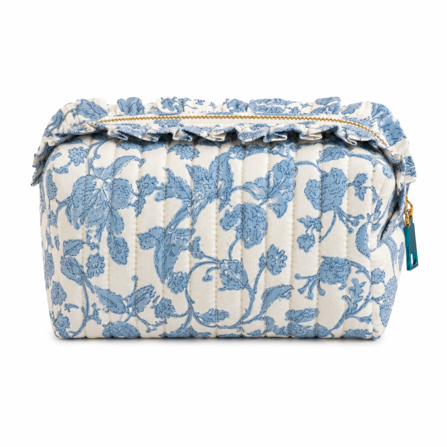 Frannie French Toile Ruffle Cosmetic Case
