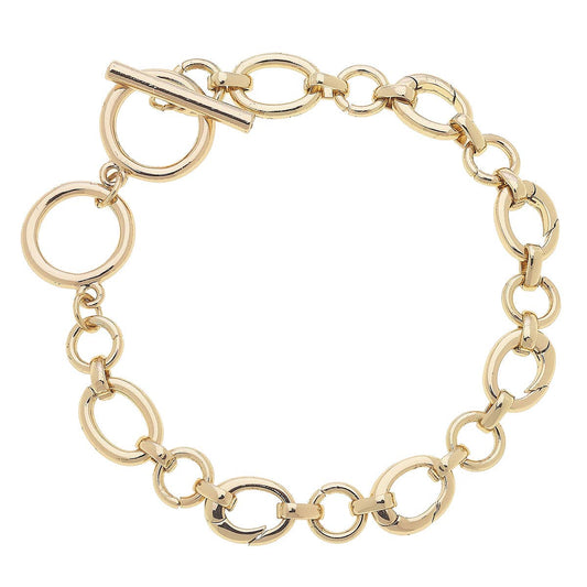 Sasha Toggle Charm Bracelet Base in Gold