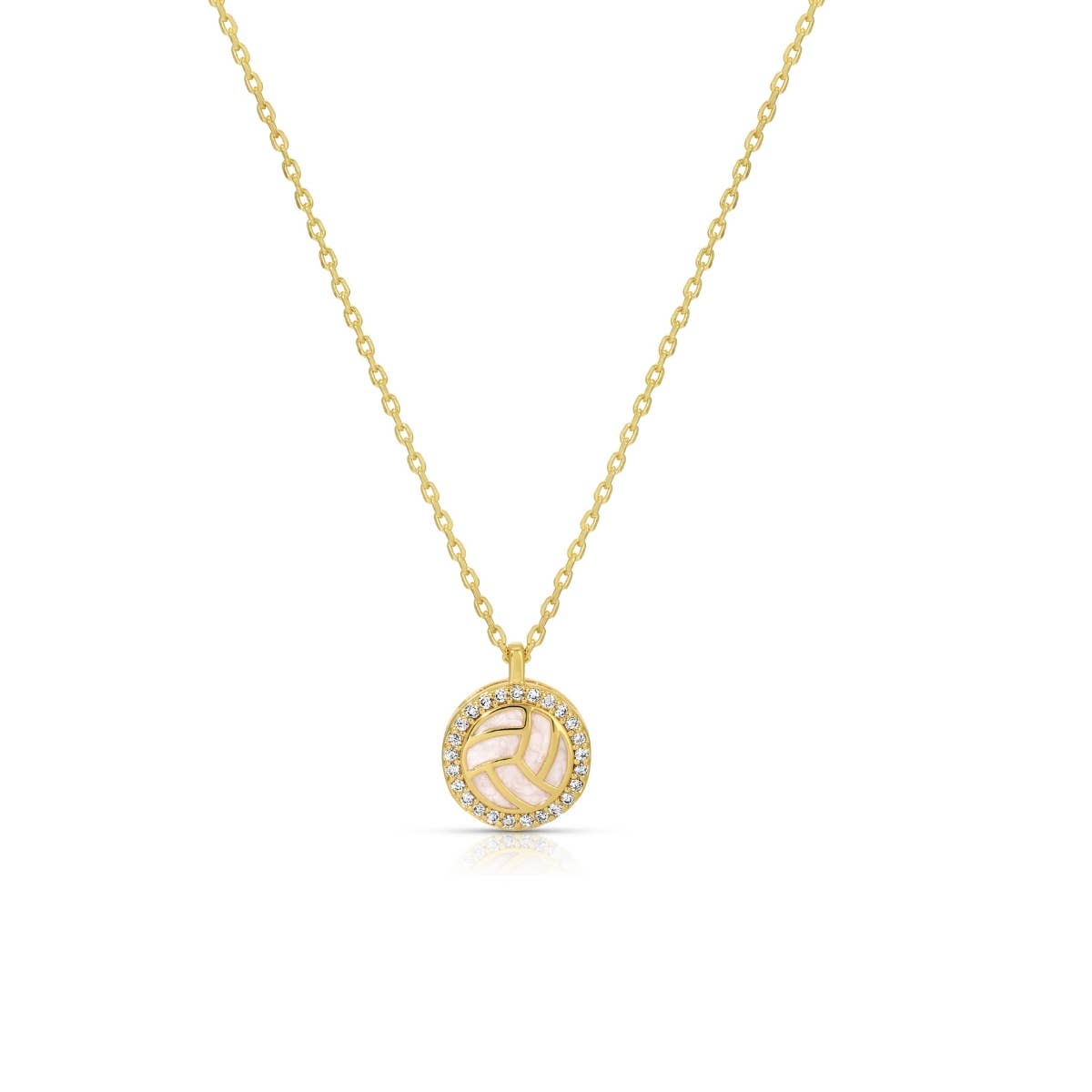 Delicate Shimmering Volleyball Pendant Necklace