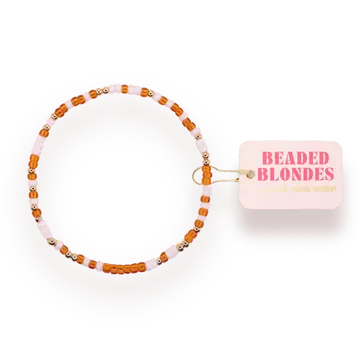 Burnt Orange and White Sprinkle Bracelet