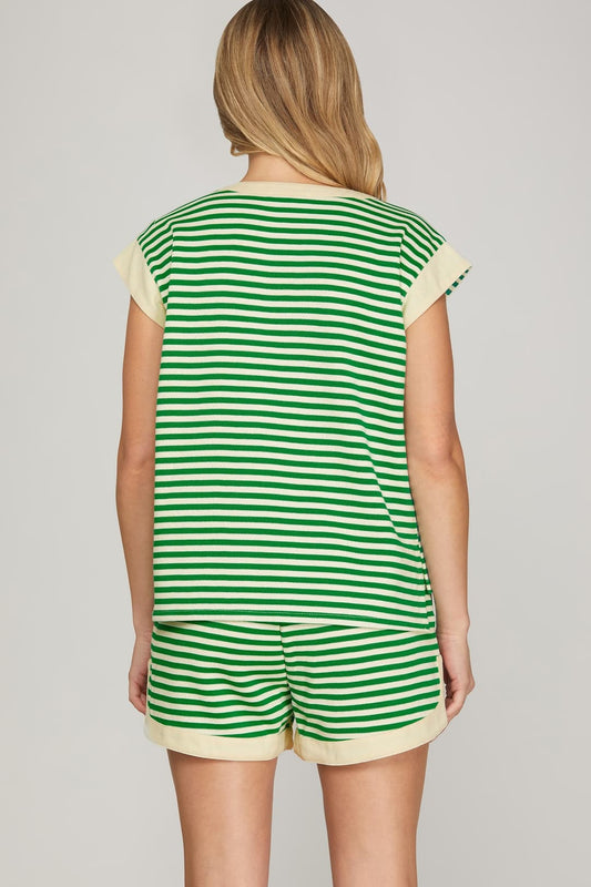 Harper Casual Striped Shorts Set